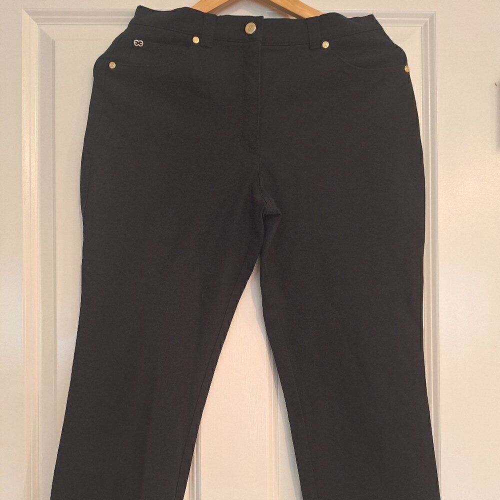 Escada Women's 38 US 8 Black Cropped Pants Cotton Stretch Classic Jean Capris
